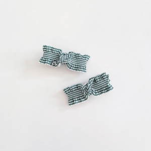 Girl Hair Clip Bow Pleat Pair (GHP8818)